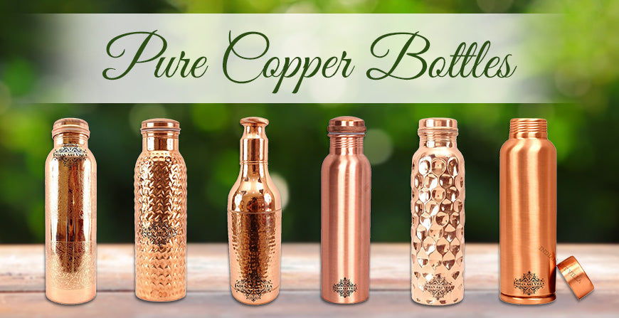 Copper Pot Bottle with Glass set –