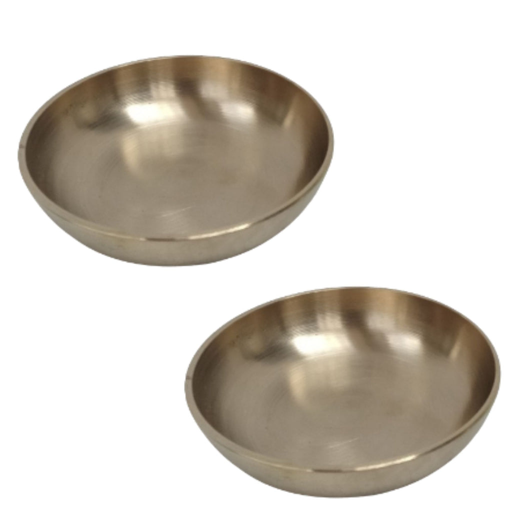 Indian Art Villa Brass Pudding Plate With Matt Finish Design, Diameter-10.16 cm