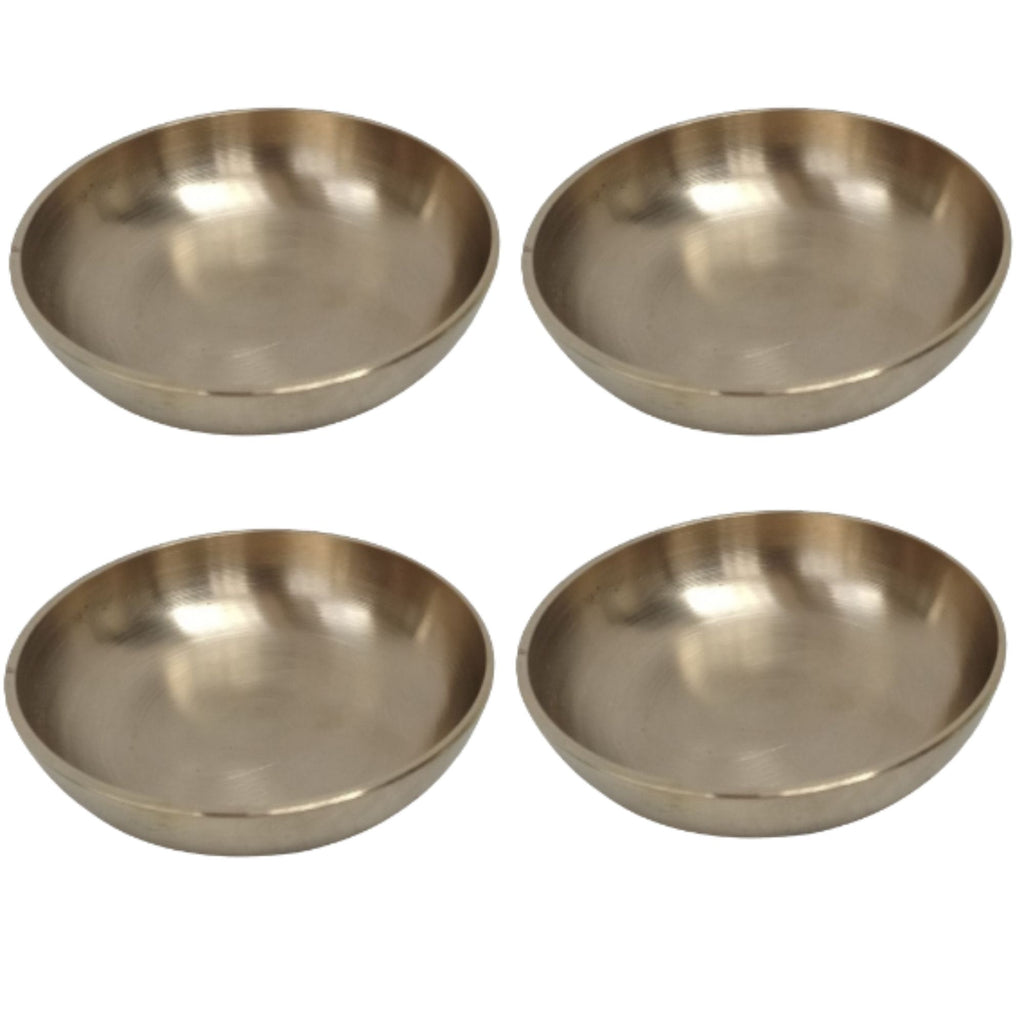 Indian Art Villa Brass Pudding Plate With Matt Finish Design, Diameter-10.16 cm