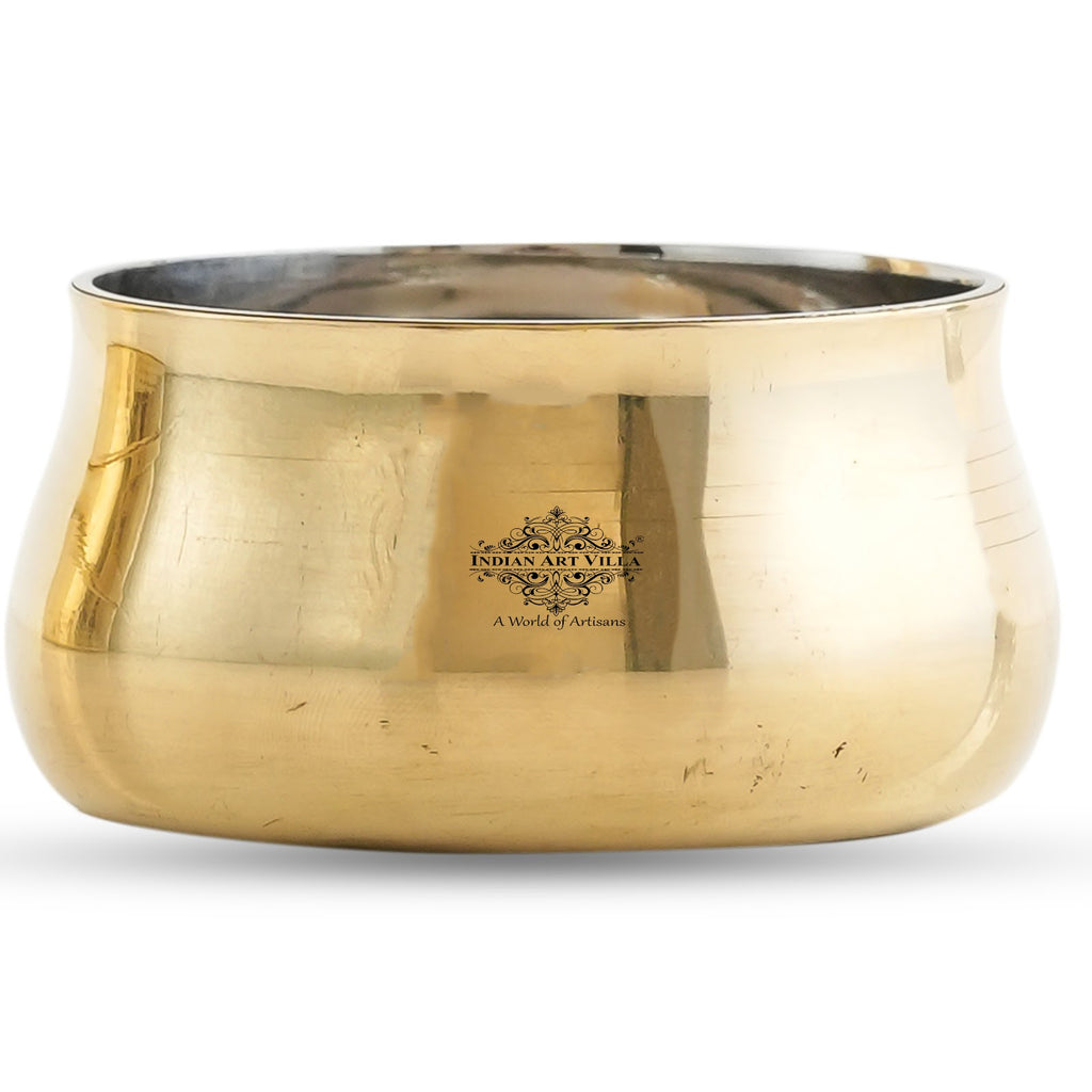 Indian Art Villa Steel Brass Curved Chuttni Bowl, Volume-75 ML