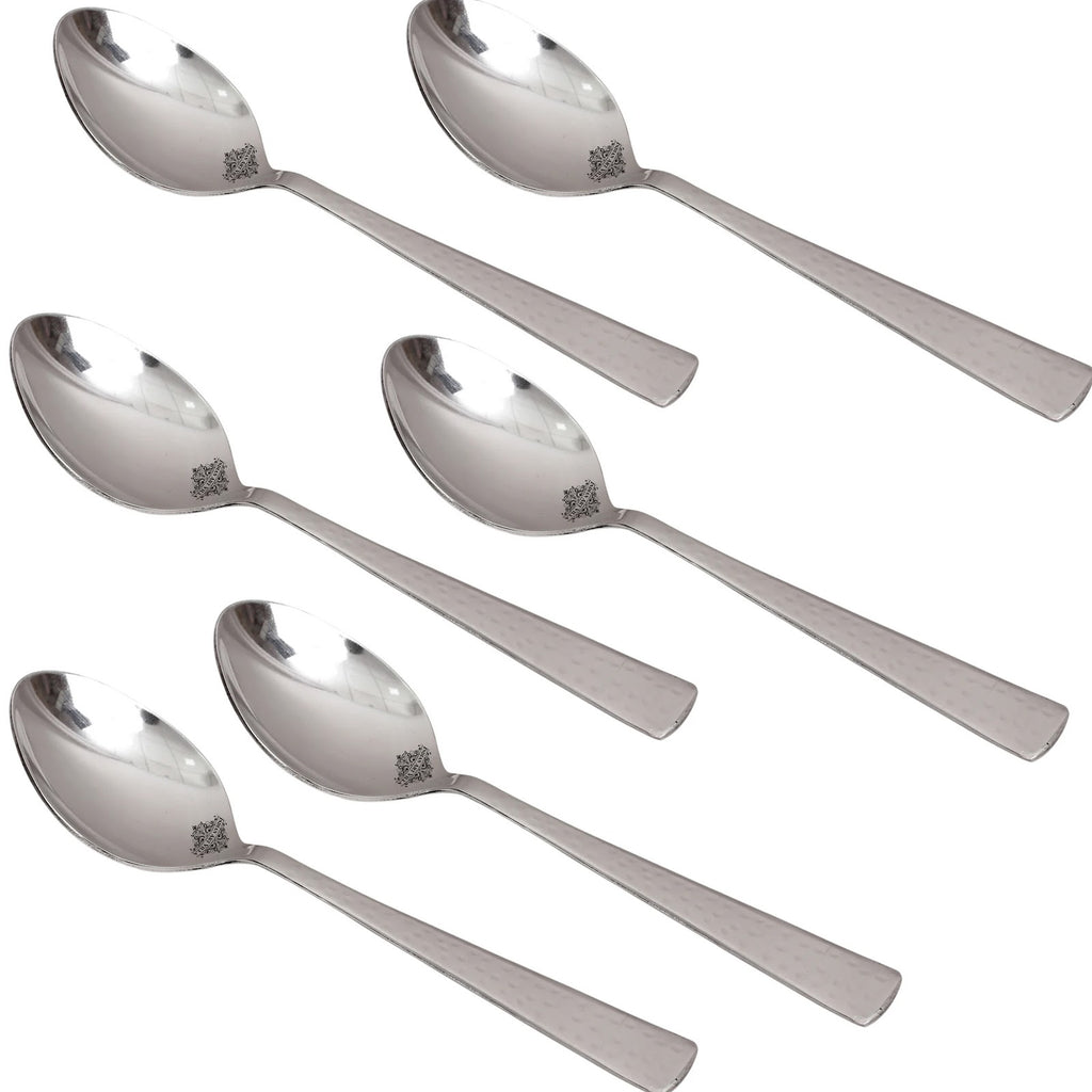 Indian Art Villa Pure Stainless Steel Hammered Design Table spoon