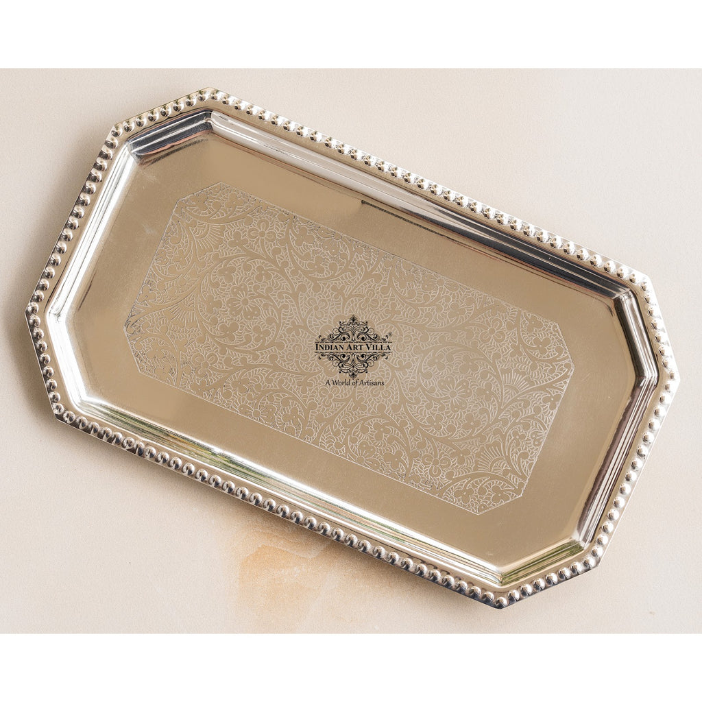 Indian Art Villa Silver-Plated Hammered Bowl with Lid & Spoon - Elegant Gift Box Set for Special Occasions