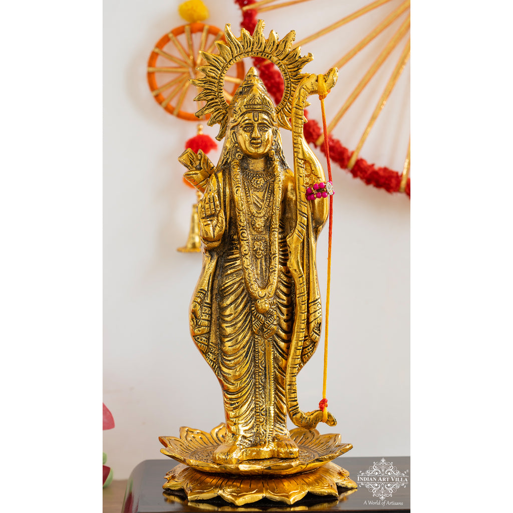 Indian Art Villa, Pure Brass Ram Mandir With Shree Ram Ji "A Divine Blend of Art and Spirituality"