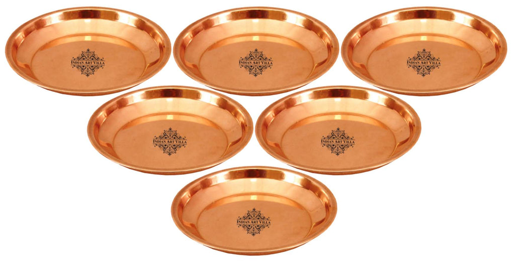 Indian Art Villa Pure Copper Plain Design With Traditonal look Pooja Worship Thali