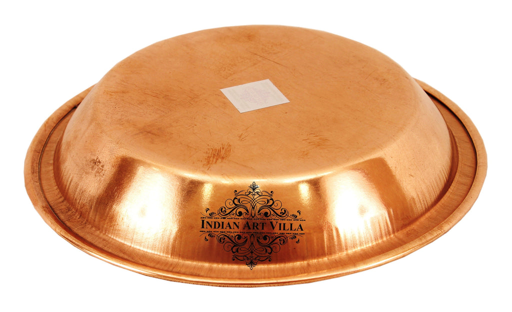 Indian Art Villa Pure Copper Plain Design With Traditonal look Pooja Worship Thali