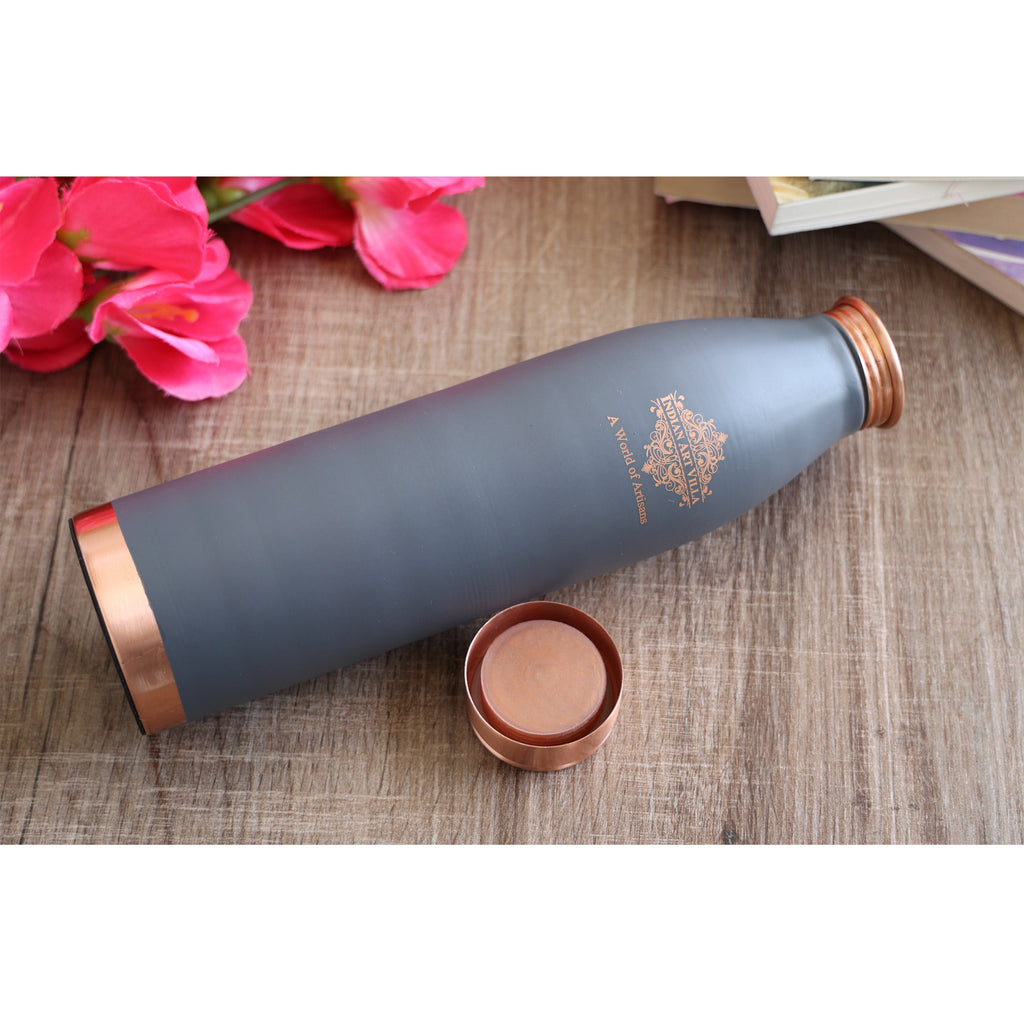 Indian Art Villa  Pure Copper Lacquer Coated Silk Finish Handcrafted Bottle, Daily Drinkware