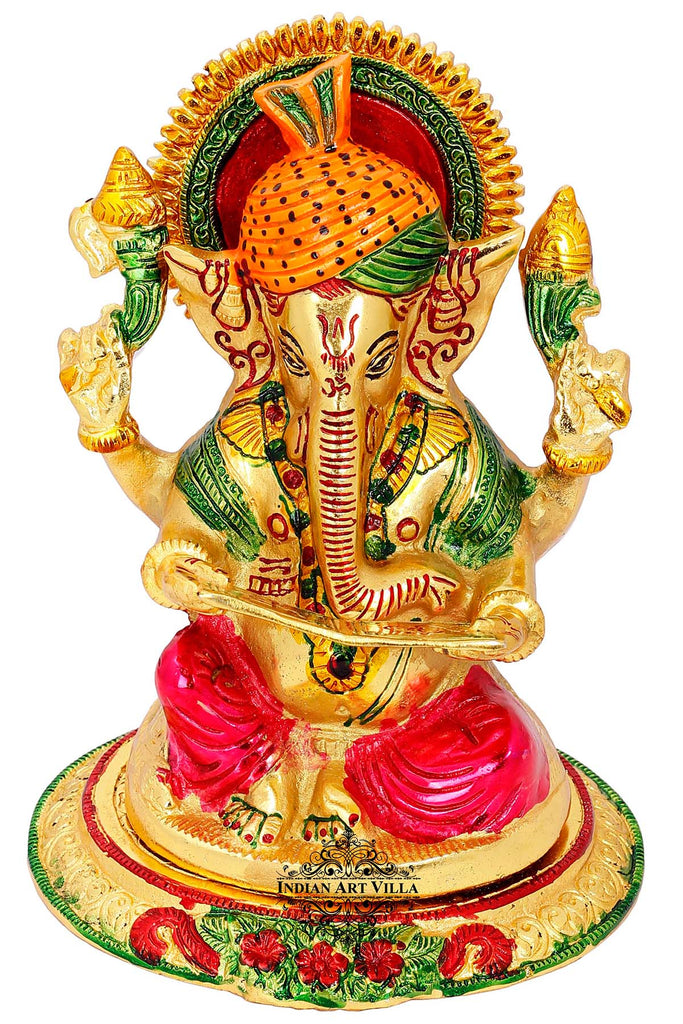 IndianArtVilla God Ganesha Reading Book Idol, Home Decore, Gift Item, Height:- 22.86 cm