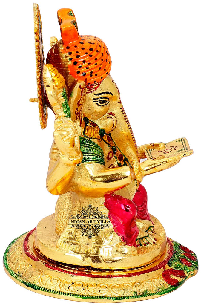 IndianArtVilla God Ganesha Reading Book Idol, Home Decore, Gift Item, Height:- 22.86 cm