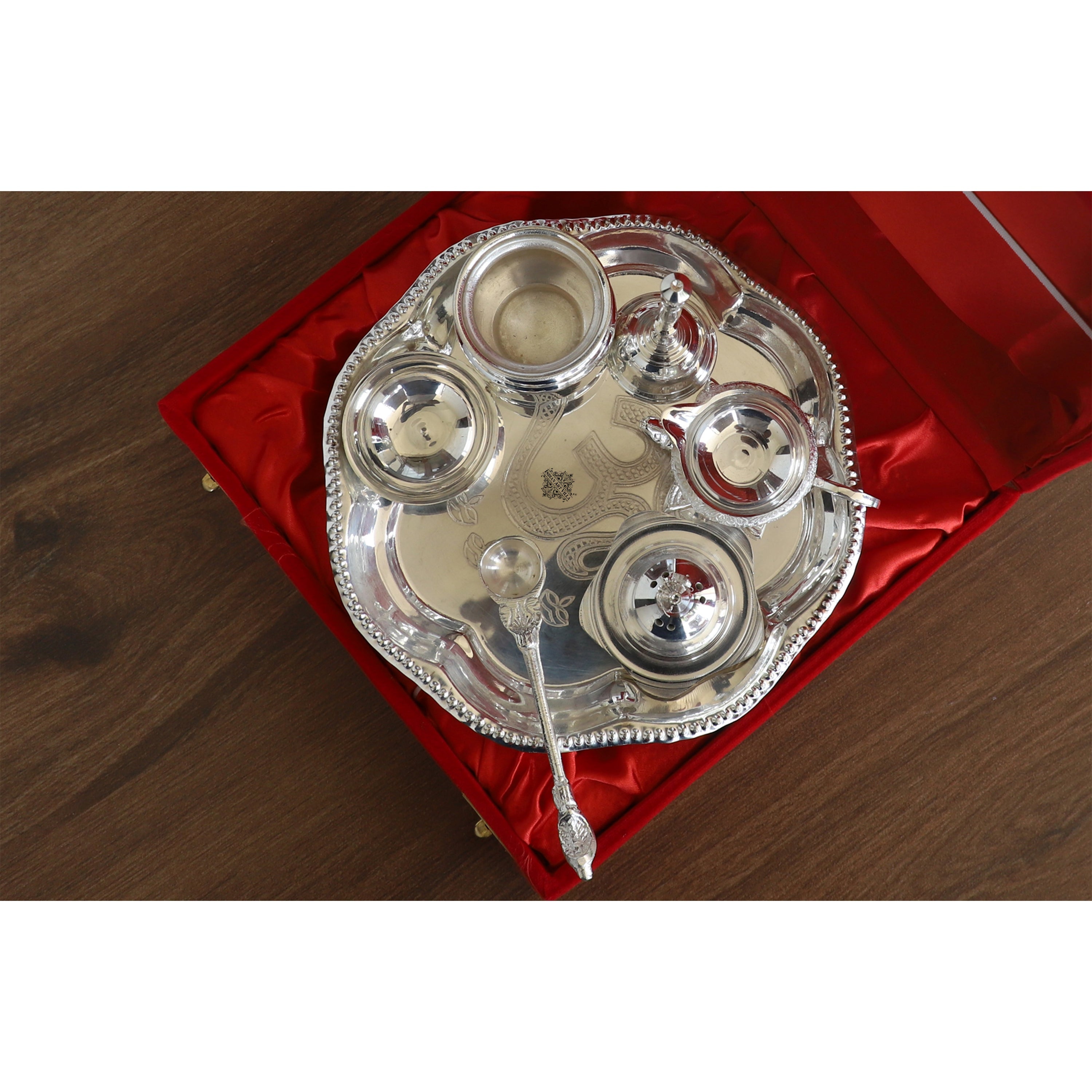 SAFESEED Silver Plated Bowl with Tray for Return Gifts, Baby Shower & more  Bowl, Spoon, Tray Serving Set Price in India - Buy SAFESEED Silver Plated  Bowl with Tray for Return Gifts,