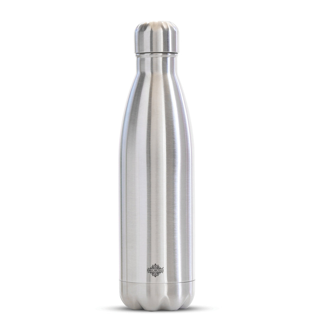 IndianArtVilla Handmade Pure Steel Insulated Vaccum Bottle, 500 ML, 750 ML