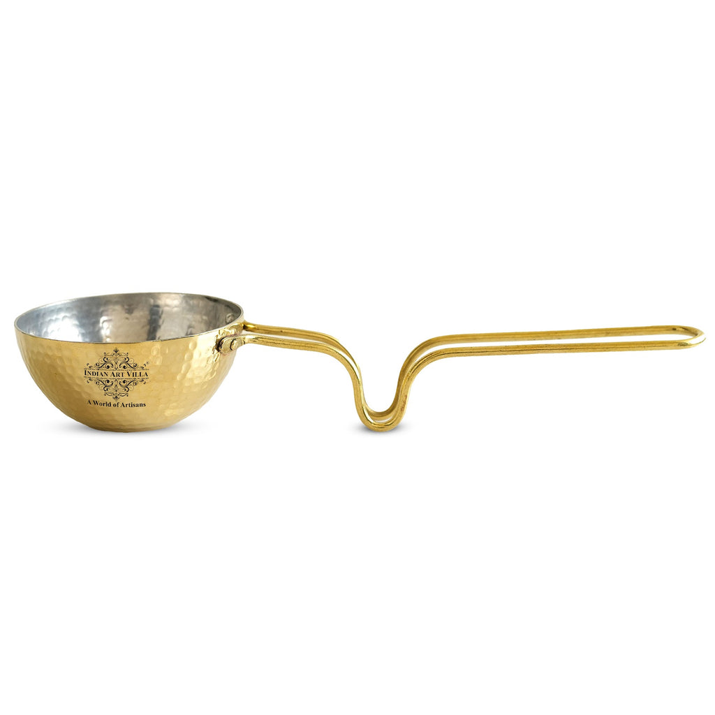 IndianArtVilla Handcrafted Pure Brass Tadka Pan, For Home | Hotel | Restaurant, 260ml