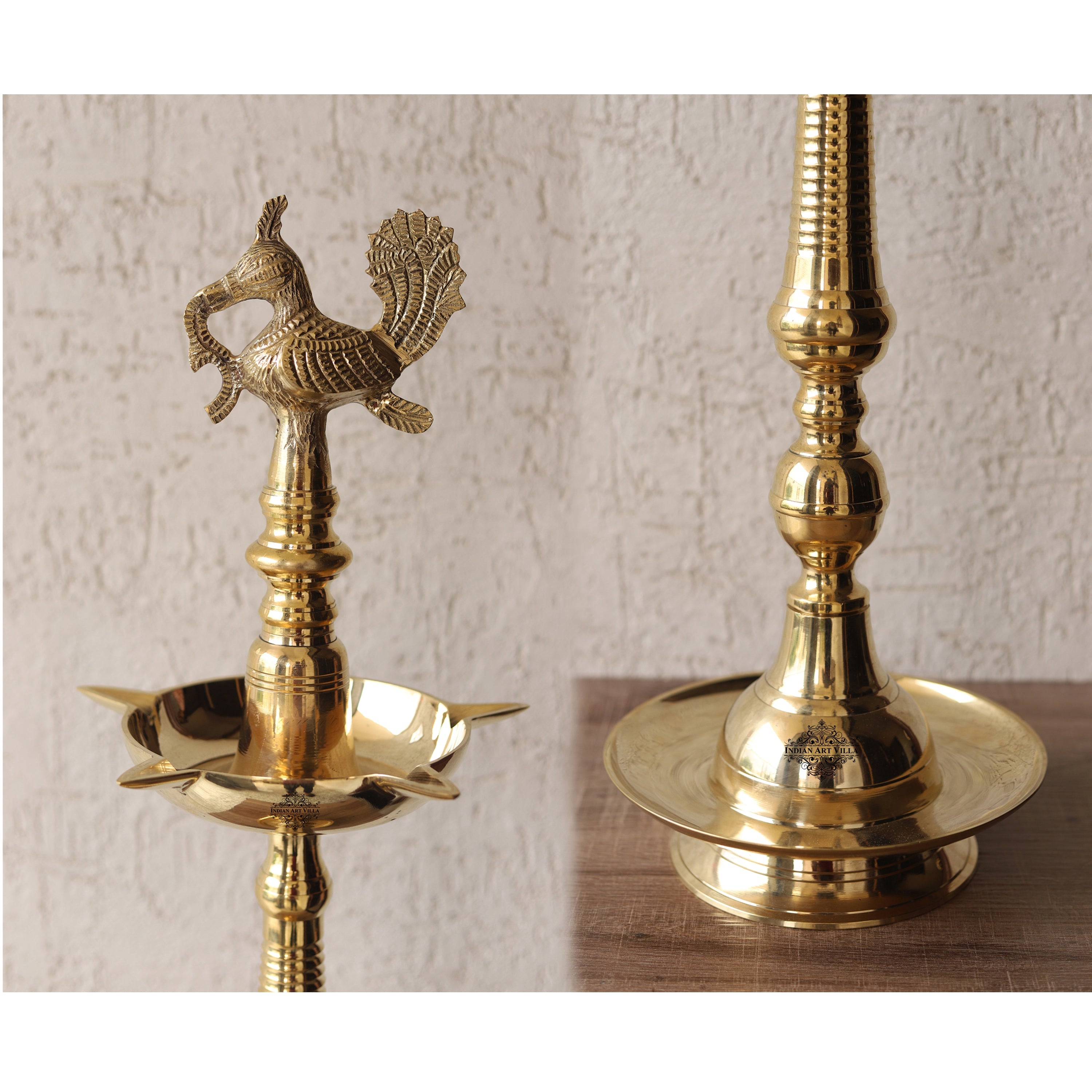Buy Indian Art Villa Pure Brass Stand/Pillar Diya with Bird Design Height  18 inch Online at Best Prices in India - JioMart.