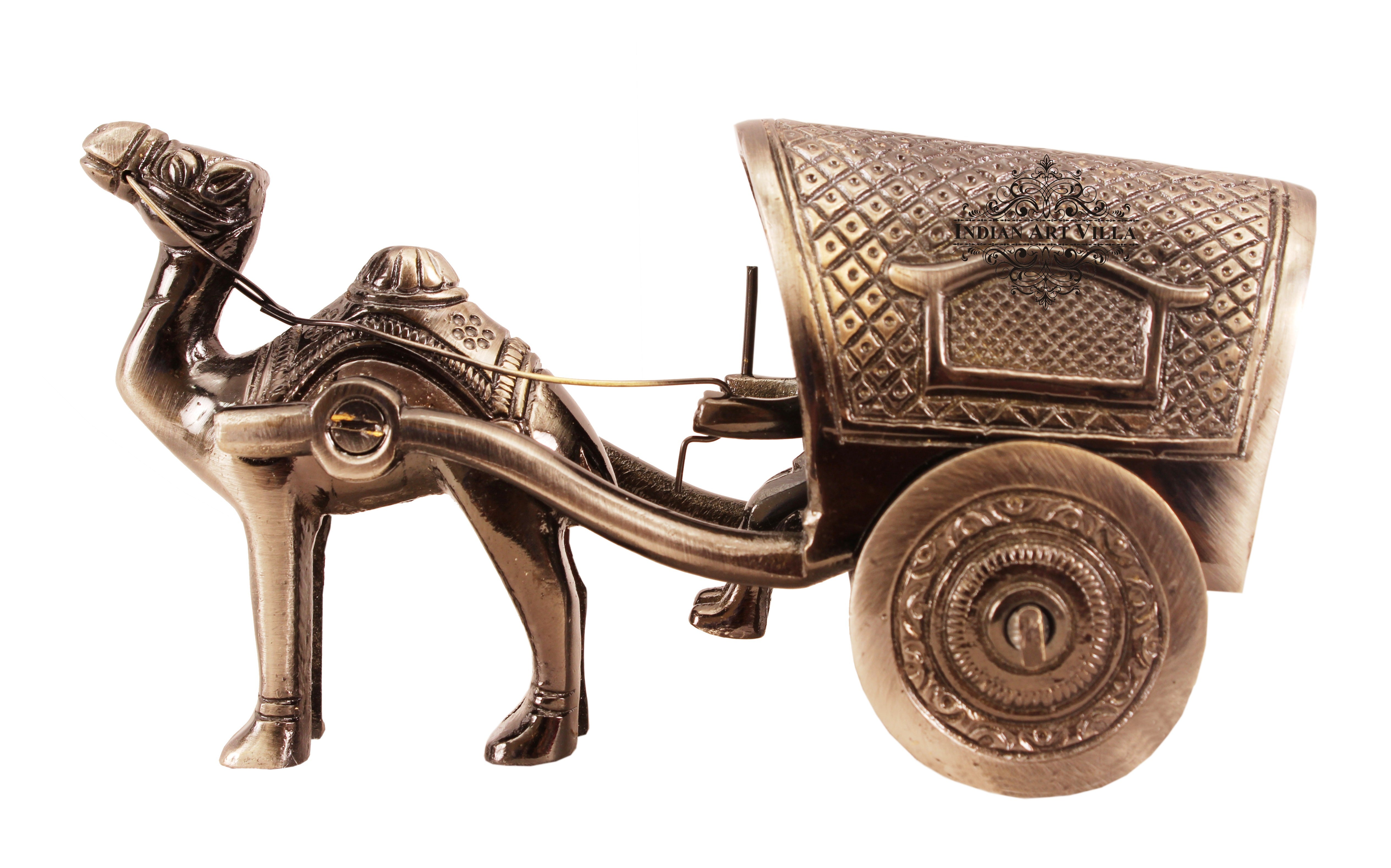 Buy Indian Art Villa Brass Handcrafted Cart With Two Bull Showpiece Figurine,  Home Hotel Office Decorative Item, Size-5.5x11.5 cm Online - Indian Art  Villa