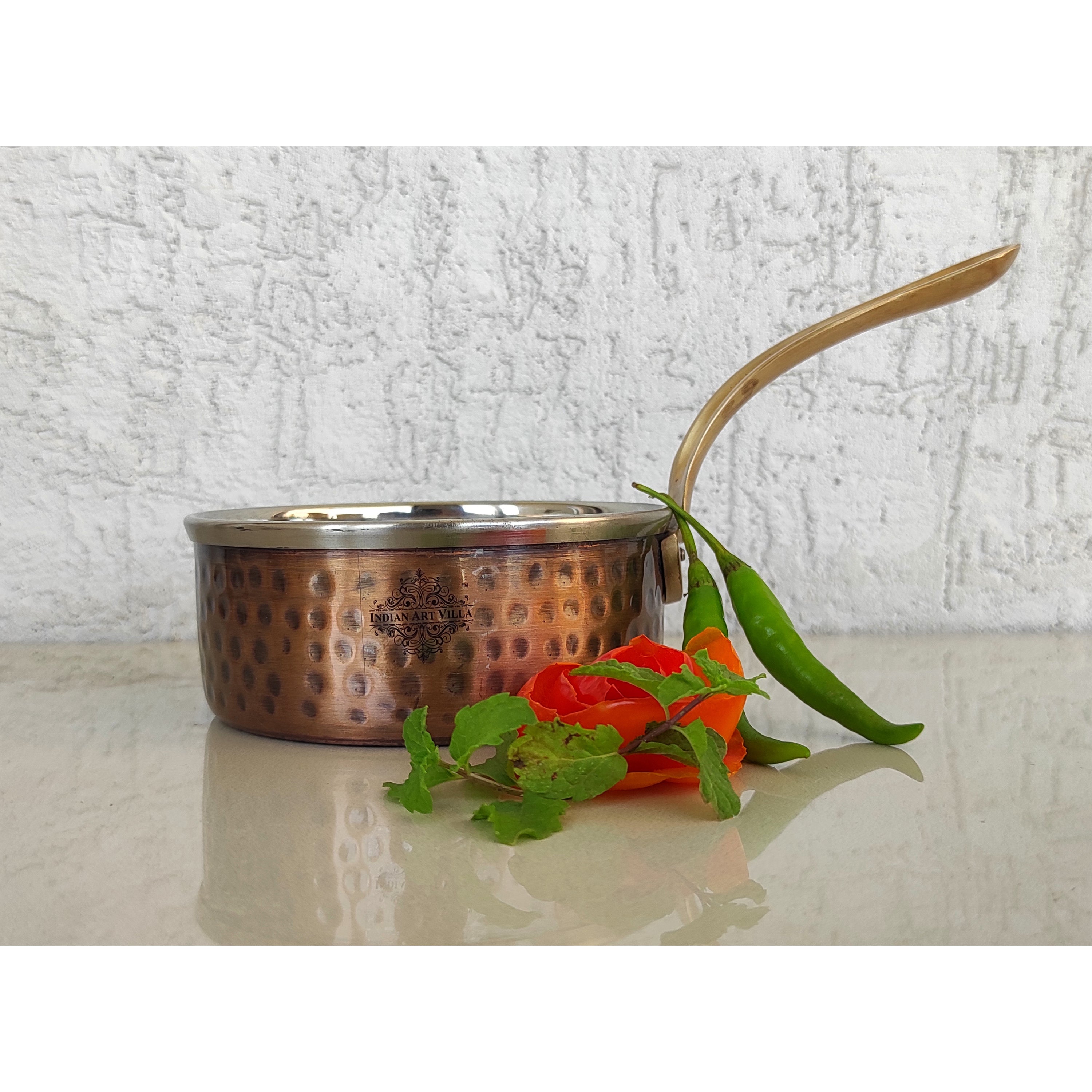 Buy Indian Art Villa Steel Copper Antique Dark Tone Design Sauce